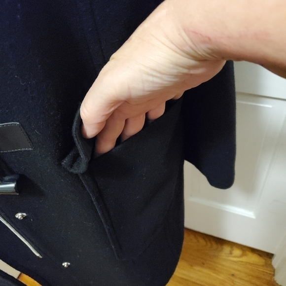 Coldwater Creek Black Wool Blend winter coat size Large - Picture 6 of 11
